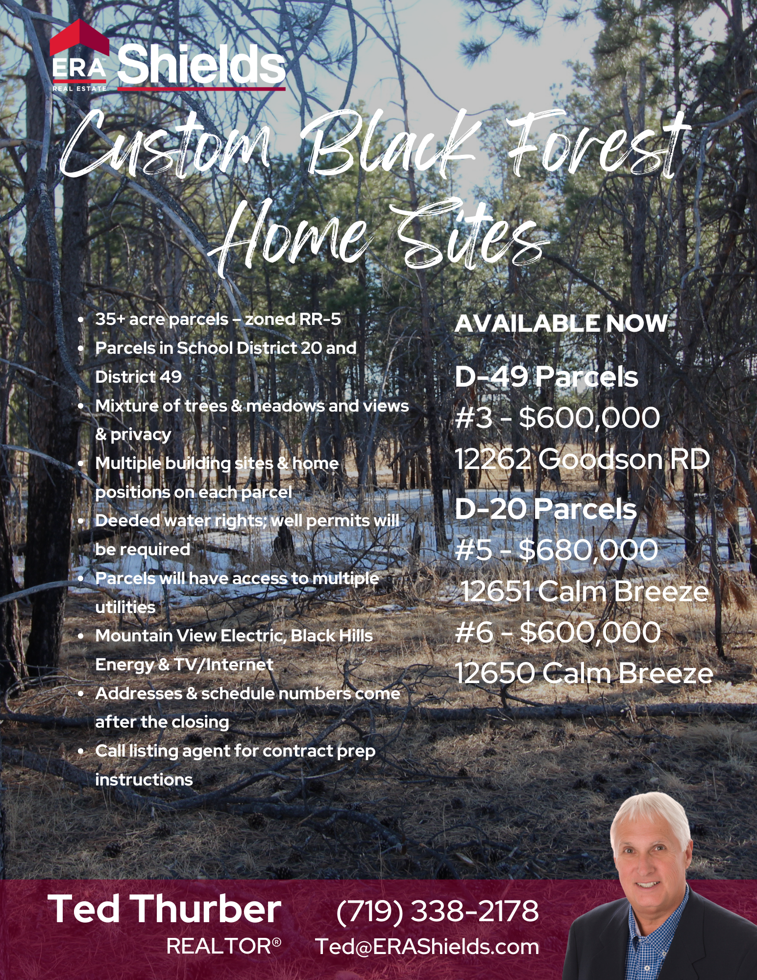 Black Forest Custom Home Sites Flyer Front IMAGE